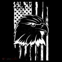 Patriotic Eagle Head American Flag Black 16 in Basic Backpack