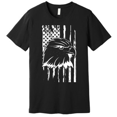 Patriotic Eagle Head American Flag Black Premium T-Shirt