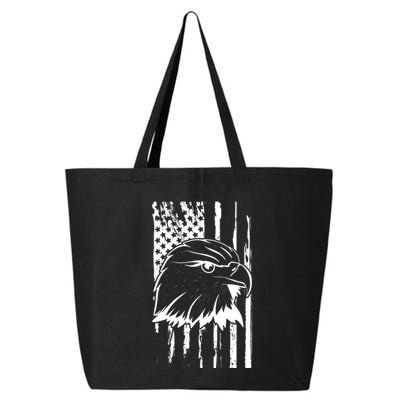 Patriotic Eagle Head American Flag Black 25L Jumbo Tote