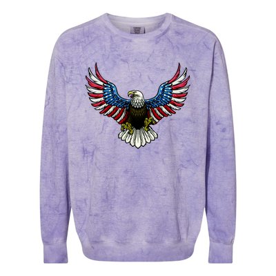 Patriotic Eagle Illustration Colorblast Crewneck Sweatshirt