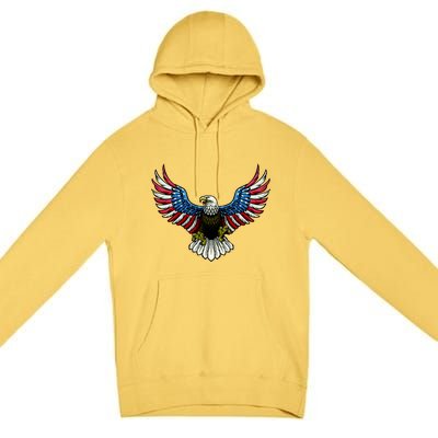 Patriotic Eagle Illustration Premium Pullover Hoodie