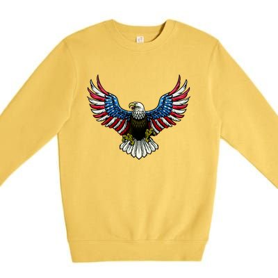 Patriotic Eagle Illustration Premium Crewneck Sweatshirt