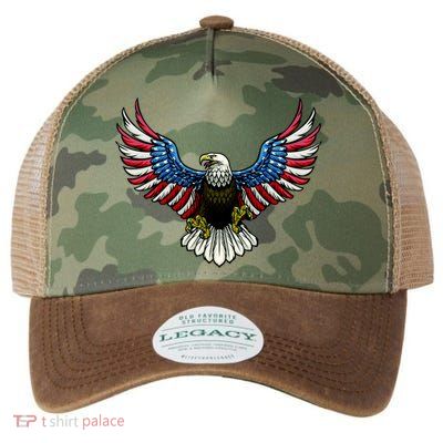 Patriotic Eagle Illustration Legacy Tie Dye Trucker Hat