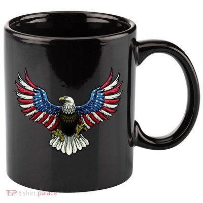 Patriotic Eagle Illustration 11oz C Handle Ceramic Mug