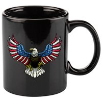Patriotic Eagle Illustration 11oz C Handle Ceramic Mug