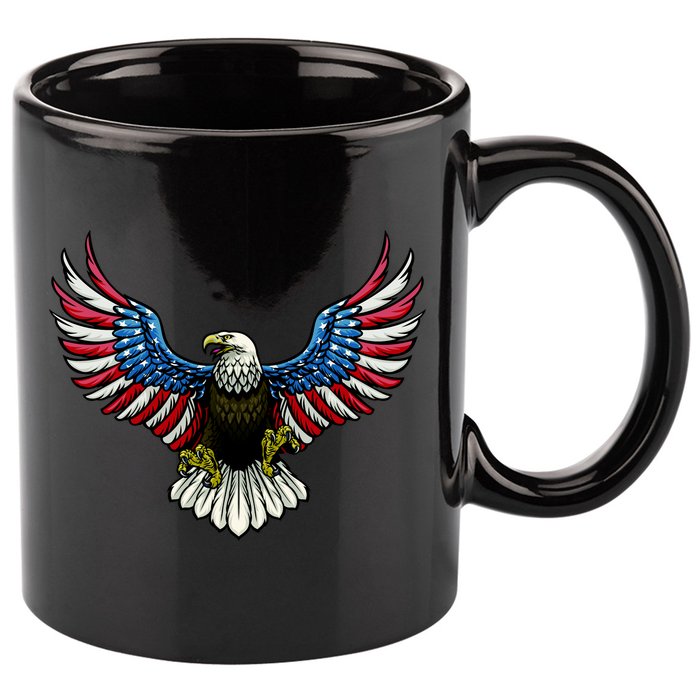 Patriotic Eagle Illustration 11oz C Handle Ceramic Mug