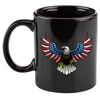 Patriotic Eagle Illustration 11oz C Handle Ceramic Mug