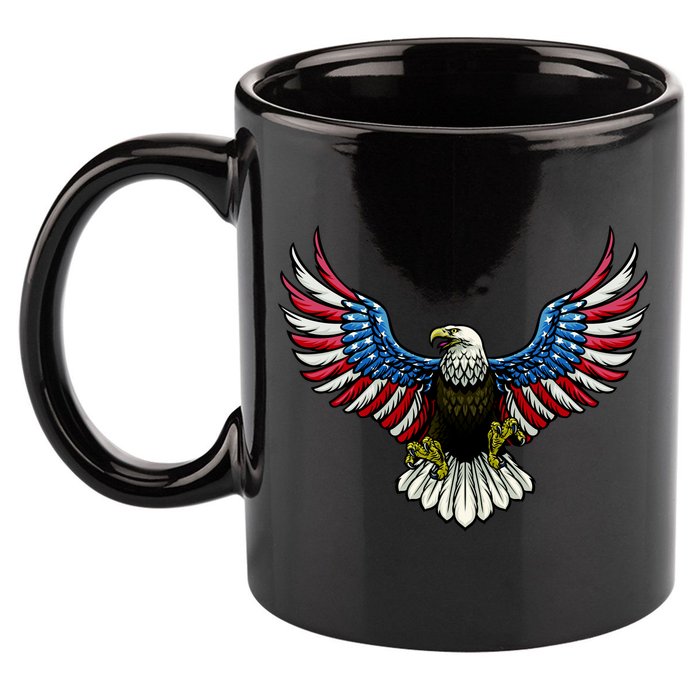Patriotic Eagle Illustration 11oz C Handle Ceramic Mug