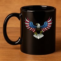 Patriotic Eagle Illustration 11oz C Handle Ceramic Mug