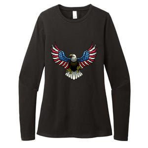 Patriotic Eagle Illustration Womens CVC Long Sleeve Shirt