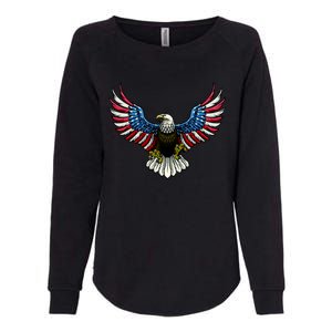 Patriotic Eagle Illustration Womens California Wash Sweatshirt