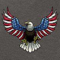 Patriotic Eagle Illustration Cotton Canvas Backpack