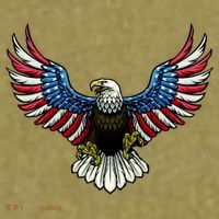 Patriotic Eagle Illustration Garment-Dyed Women's Muscle Tee