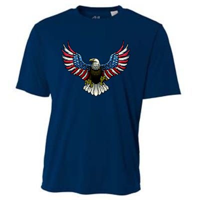 Patriotic Eagle Illustration Cooling Performance Crew T-Shirt