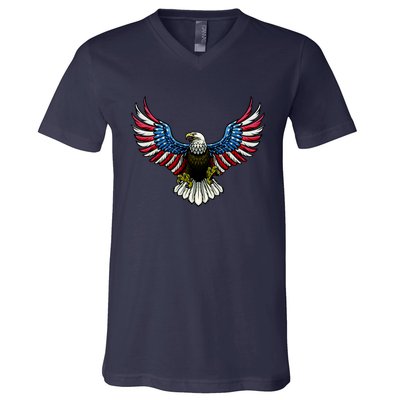 Patriotic Eagle Illustration V-Neck T-Shirt