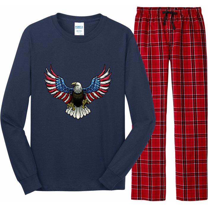 Patriotic Eagle Illustration Long Sleeve Pajama Set