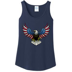 Patriotic Eagle Illustration Ladies Essential Tank