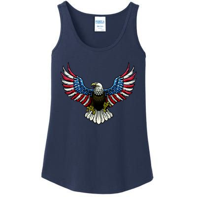 Patriotic Eagle Illustration Ladies Essential Tank