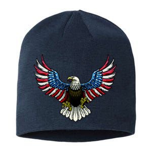 Patriotic Eagle Illustration Sustainable Beanie