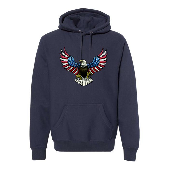 Patriotic Eagle Illustration Premium Hoodie