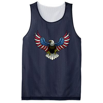 Patriotic Eagle Illustration Mesh Reversible Basketball Jersey Tank