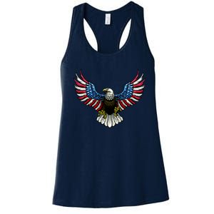 Patriotic Eagle Illustration Women's Racerback Tank