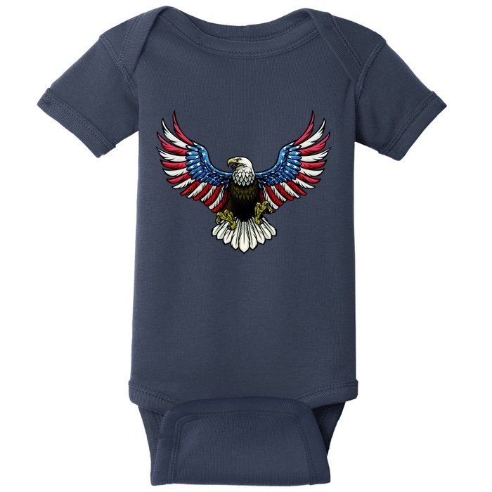 Patriotic Eagle Illustration Baby Bodysuit