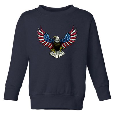 Patriotic Eagle Illustration Toddler Sweatshirt