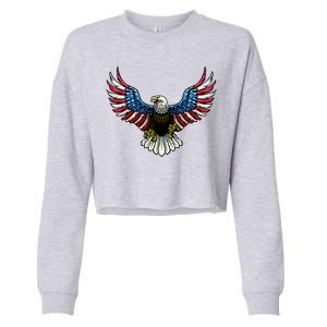 Patriotic Eagle Illustration Cropped Pullover Crew