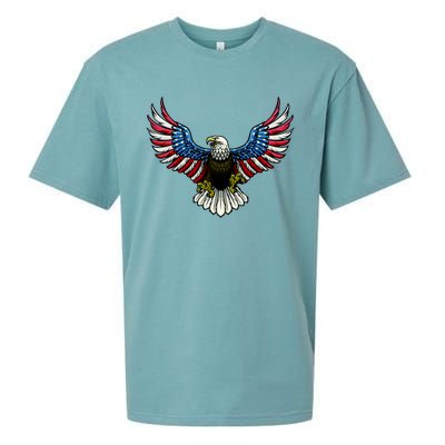 Patriotic Eagle Illustration Sueded Cloud Jersey T-Shirt