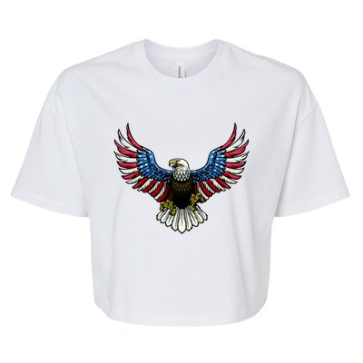 Patriotic Eagle Illustration Bella+Canvas Jersey Crop Tee