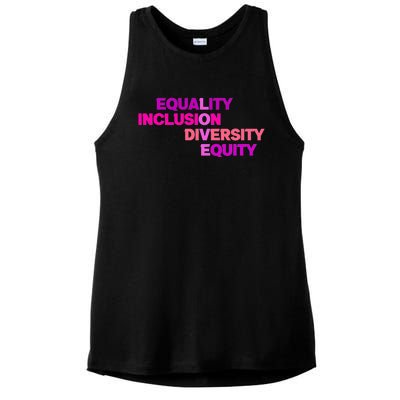 Purple Equality Inclusion Diversity Equity Great Gift Ladies PosiCharge Tri-Blend Wicking Tank