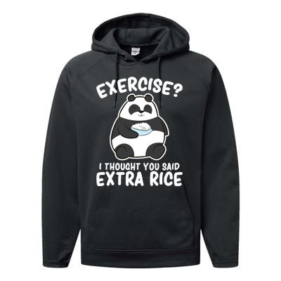 Panda Exercise I Thought You Said Extra Rice Cute Panda Performance Fleece Hoodie