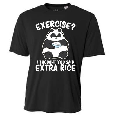 Panda Exercise I Thought You Said Extra Rice Cute Panda Cooling Performance Crew T-Shirt