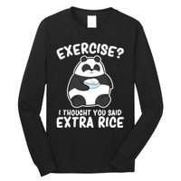 Panda Exercise I Thought You Said Extra Rice Cute Panda Long Sleeve Shirt