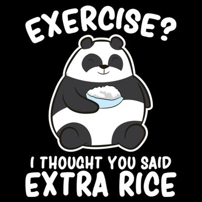 Panda Exercise I Thought You Said Extra Rice Cute Panda T-Shirt