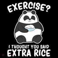 Panda Exercise I Thought You Said Extra Rice Cute Panda Tall T-Shirt