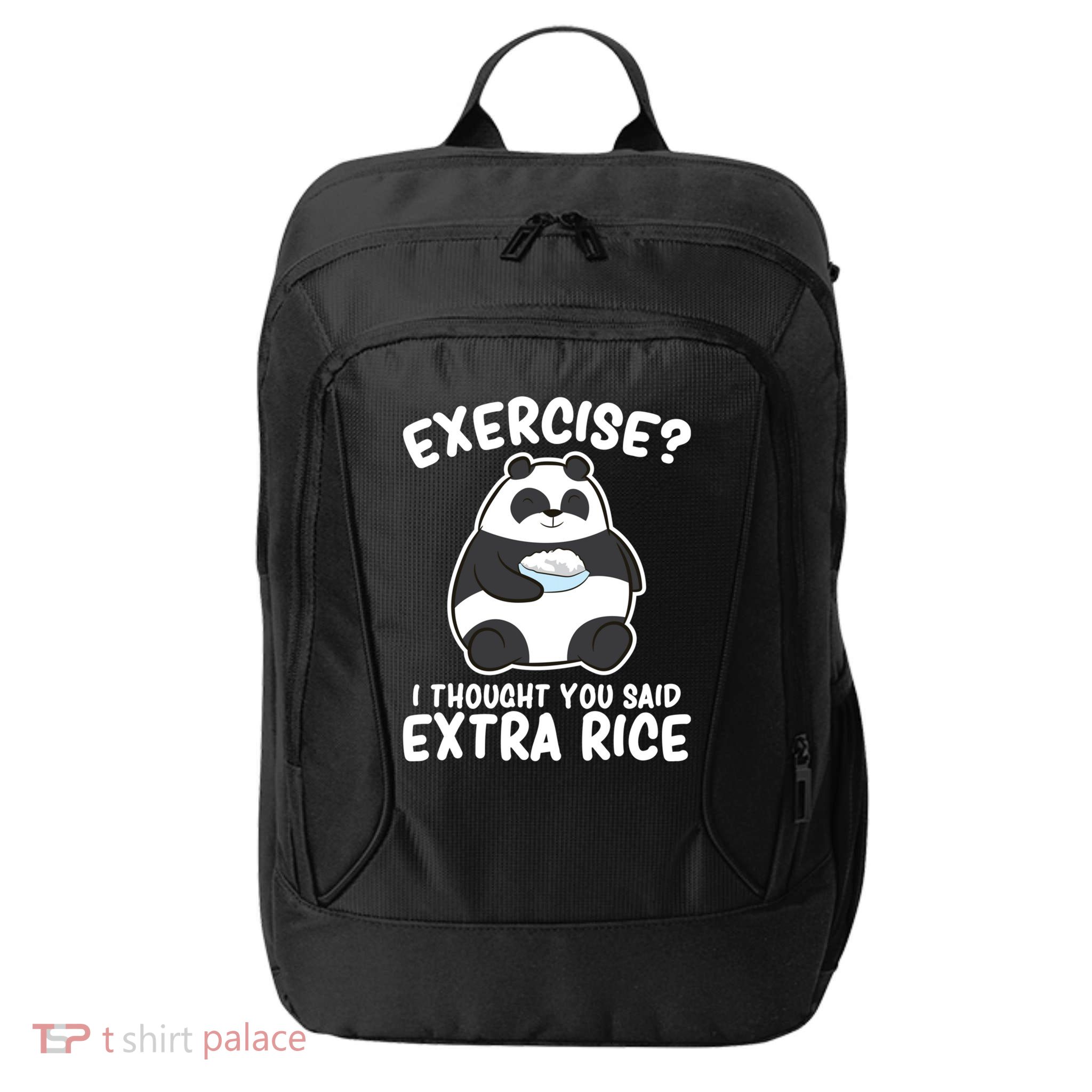 Panda Exercise I Thought You Said Extra Rice Cute Panda City Backpack