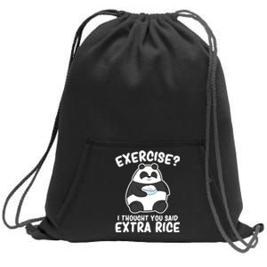 Panda Exercise I Thought You Said Extra Rice Cute Panda Sweatshirt Cinch Pack Bag