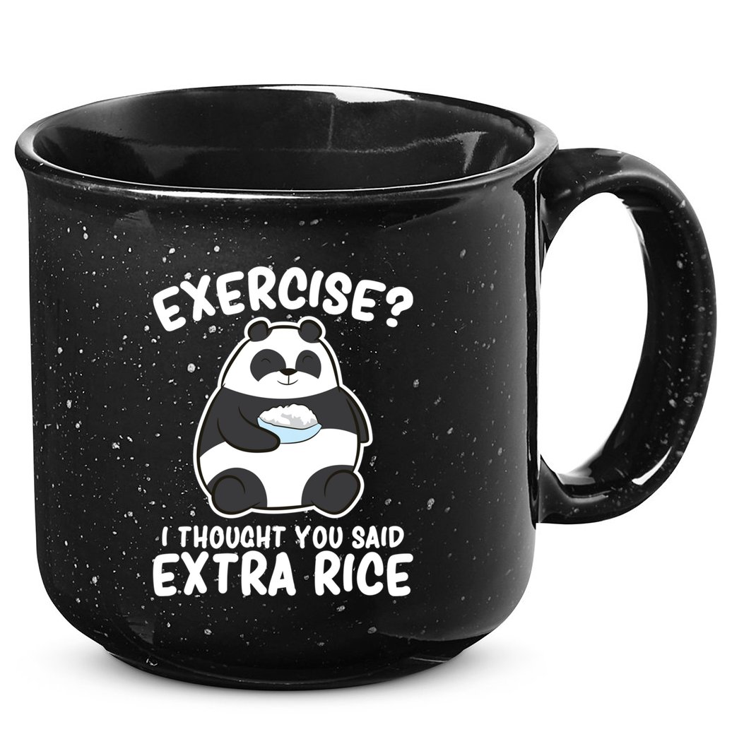 Panda Exercise I Thought You Said Extra Rice Cute Panda 15oz Campfire Ceramic Mug