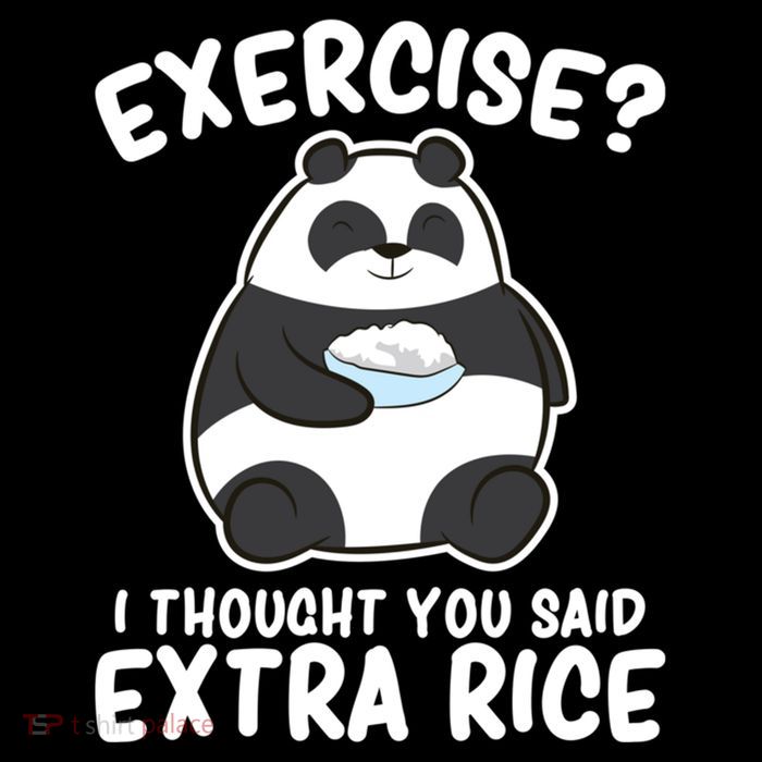 Panda Exercise I Thought You Said Extra Rice Cute Panda Flatbill Hat