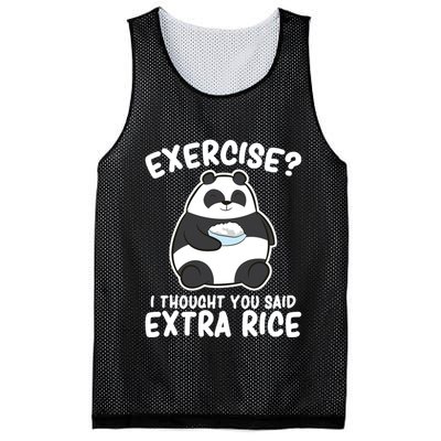 Panda Exercise I Thought You Said Extra Rice Cute Panda Mesh Reversible Basketball Jersey Tank