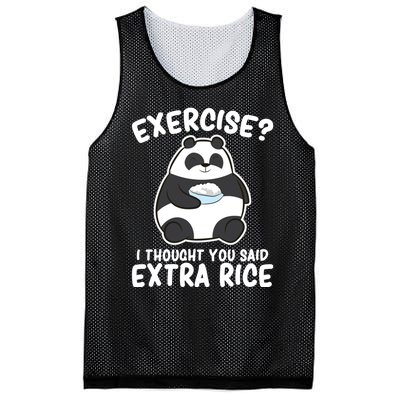 Panda Exercise I Thought You Said Extra Rice Cute Panda Mesh Reversible Basketball Jersey Tank