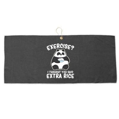 Panda Exercise I Thought You Said Extra Rice Cute Panda Large Microfiber Waffle Golf Towel