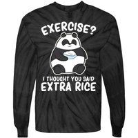 Panda Exercise I Thought You Said Extra Rice Cute Panda Tie-Dye Long Sleeve Shirt