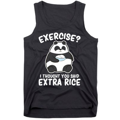 Panda Exercise I Thought You Said Extra Rice Cute Panda Tank Top