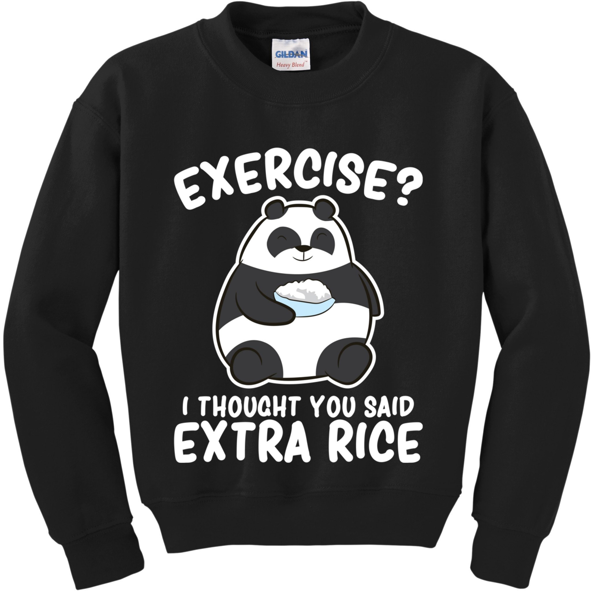 Panda Exercise I Thought You Said Extra Rice Cute Panda Kids Sweatshirt