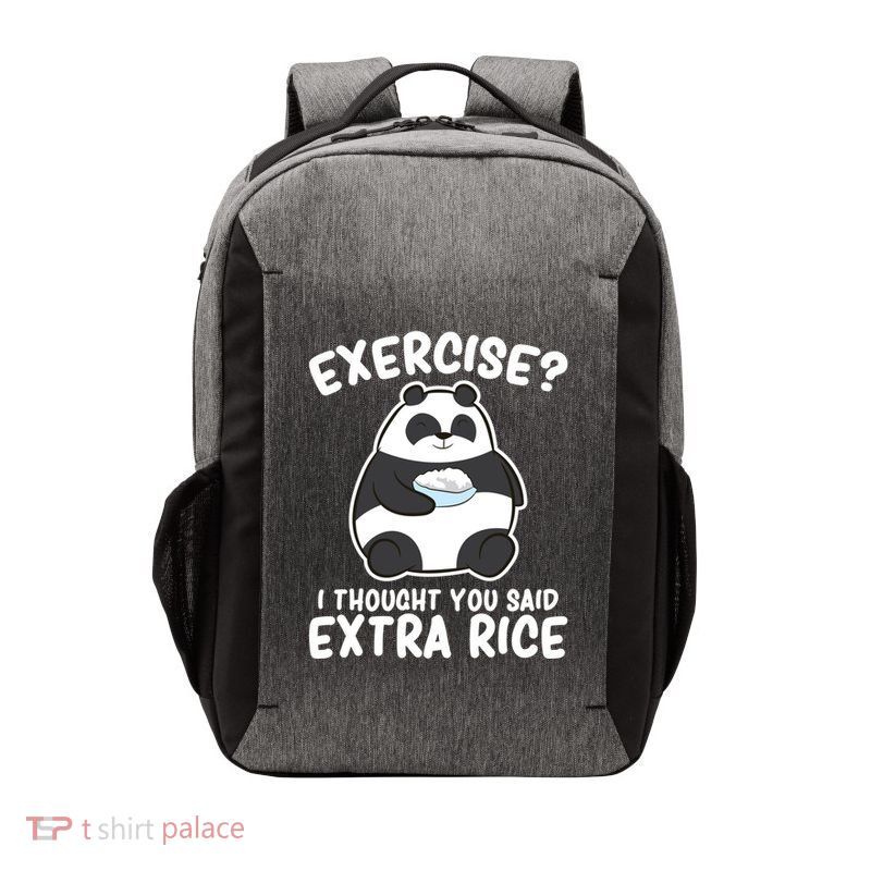 Panda Exercise I Thought You Said Extra Rice Cute Panda Vector Backpack