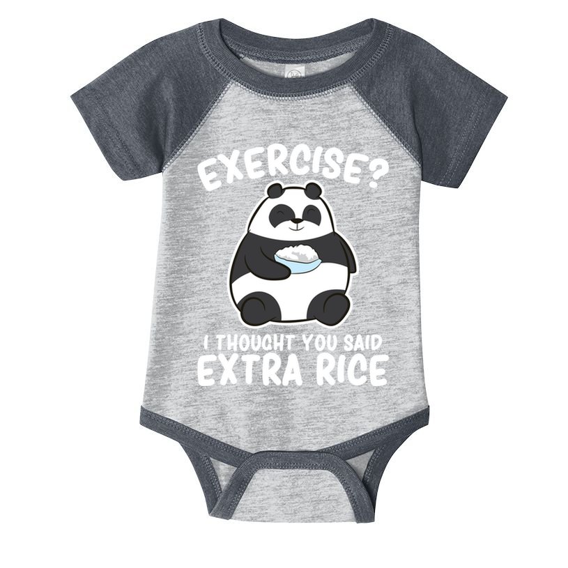 Panda Exercise I Thought You Said Extra Rice Cute Panda Infant Baby Jersey Bodysuit