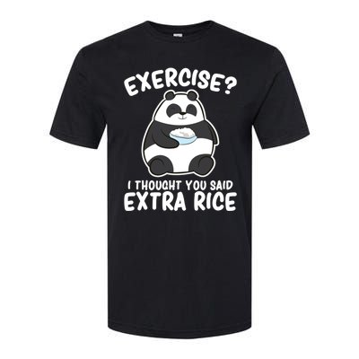 Panda Exercise I Thought You Said Extra Rice Cute Panda Softstyle CVC T-Shirt